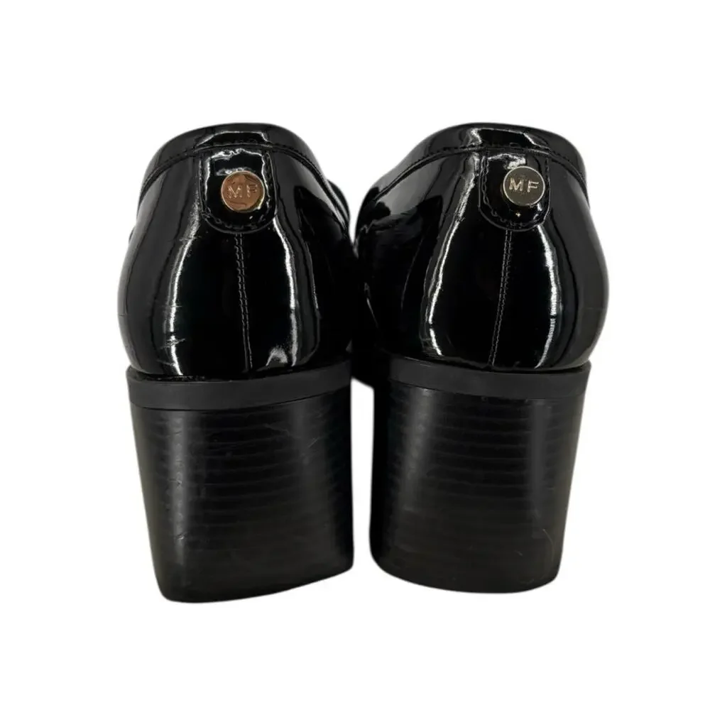 Marc Fisher Kchris Loafer Womens Size 9.5 Black Patent Block Heel